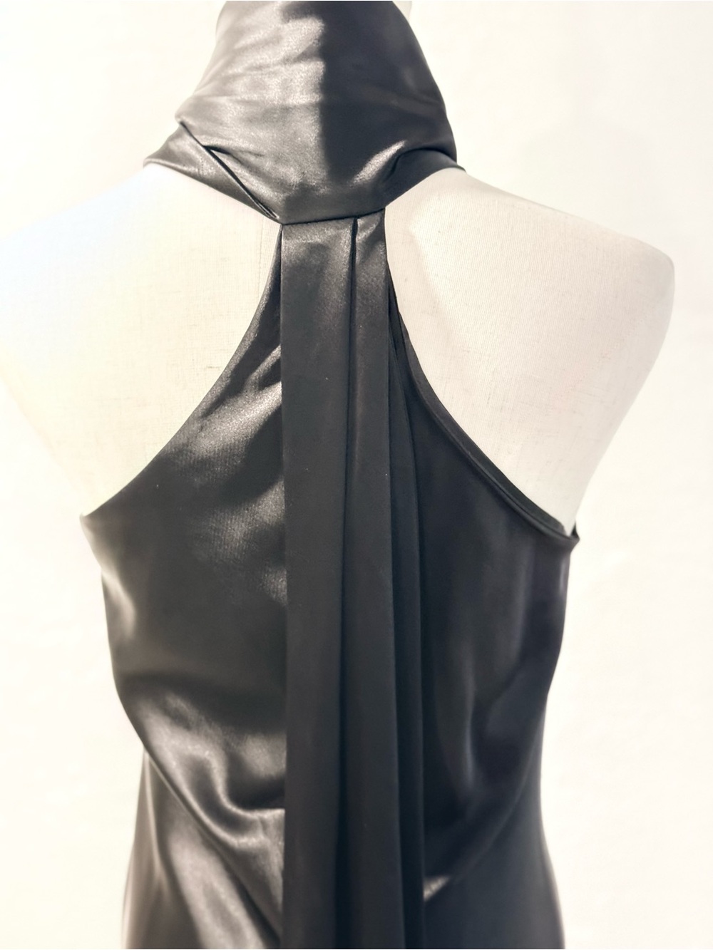 Galvan London Black Sienna Halter Satin Sash Tie Neck Wide Leg Jumpsuit luxury - Picture 4 of 16